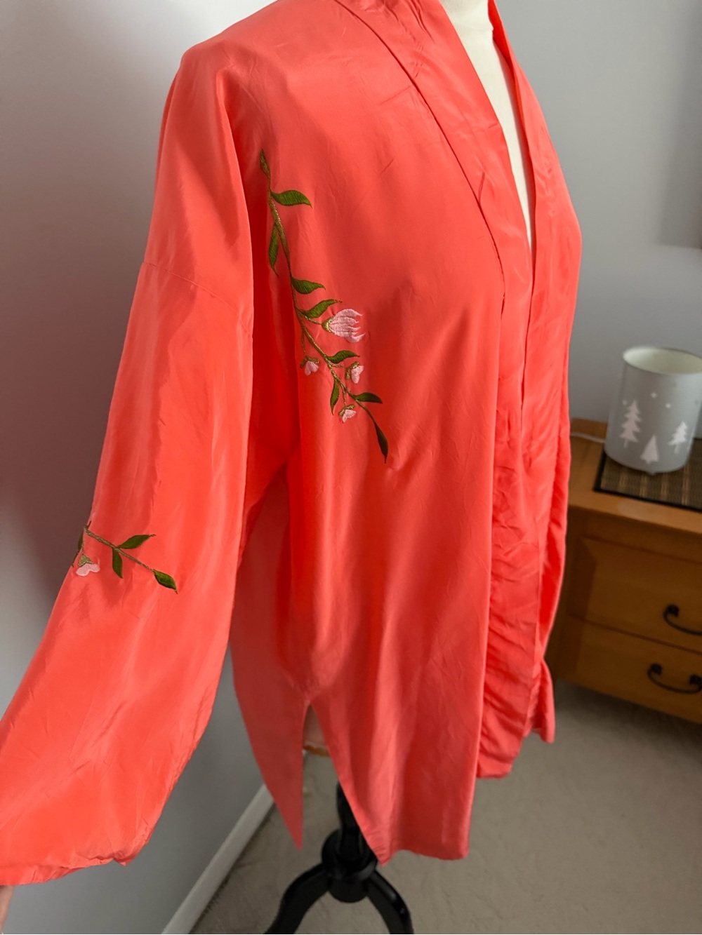 Vintage 1960s Japanese Kimono Duster with embroidery free People - Picture 2 of 12